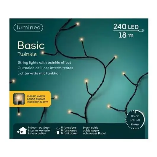 Basic twinkle lights 240L 18m - klassiek warm - image 2