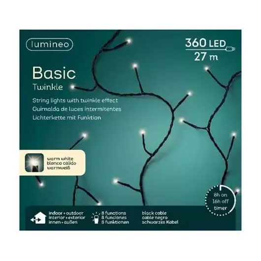 Basic twinkle lights 360L 27m - warm wit - image 2