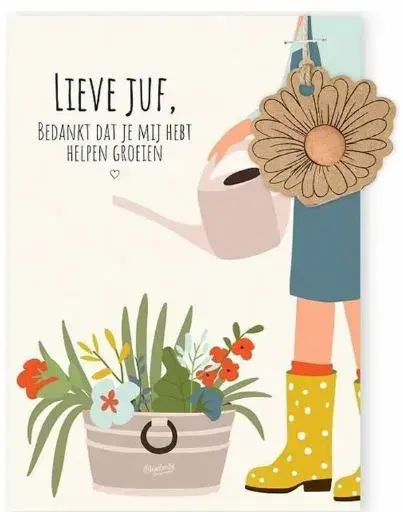 "Bedankt lieve juf" Zaden bloemen