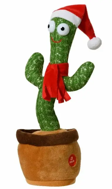 Cactus polyester d9h28cm groen