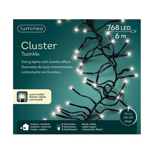 Cluster twinkle lights 768L 6m - warm wit - image 2