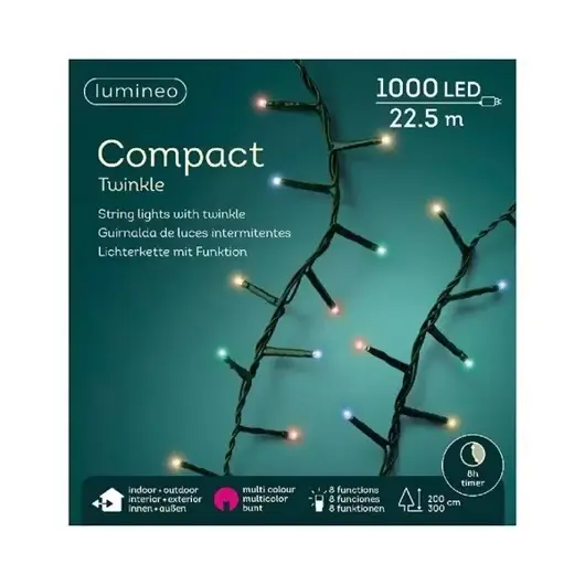 Compact twinkle lights 1000L 22,5m - multi color - image 2