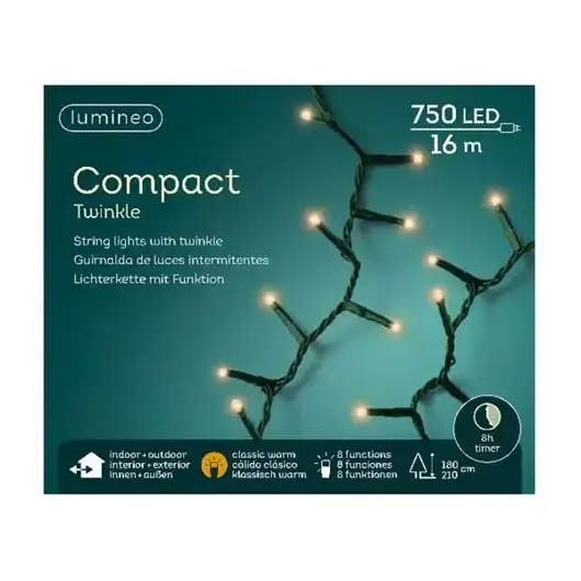 Compact twinkle lights 750L 16m - klassiek warm - image 2