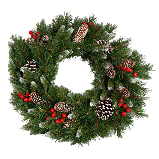 Frosted berry wreath d60cm