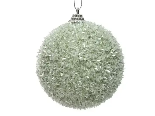 kerstbal foam lametta - salie groen