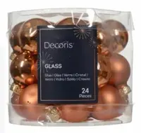 Kerstbal glas d2.5cm 24st rdkpr