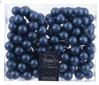 Kerstbal glas drd d3cm blauw 12st