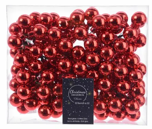 Kerstbal glas drd d3cm rood 12st - image 1