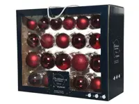 kerstbal glas glans met glitter - ossenbloed