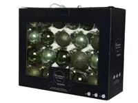 kerstbal glas mix glans-mat groen