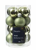 Kerstballen glas mix groen