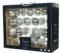 Kerstballen glas shiny,matt,glitter,transparent mix