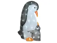 LED acryl pinguïn met baby 