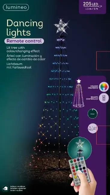 Microled Dancing Tree 210cm Multi Colour - afbeelding 2