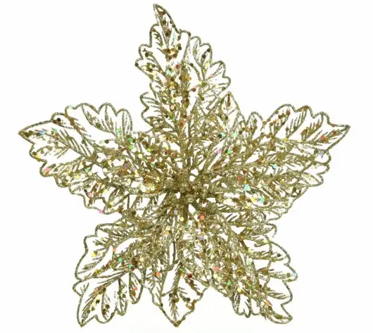 Poinsettiaclip plc d23.5h10cm goud - image 1