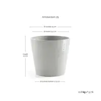 Pot amsterdam d25cm witgrijs