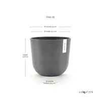 Pot oslo d25cm grijs