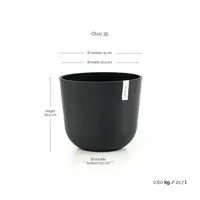 Pot oslo d35cm donkergrijs