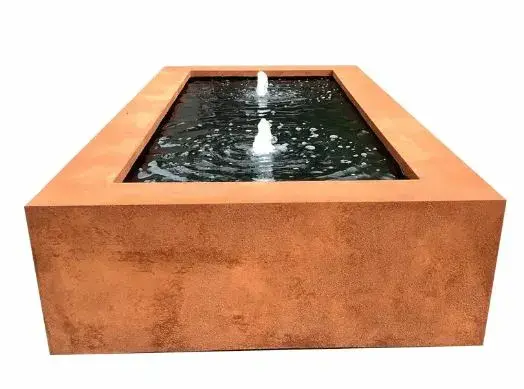 Table d'eau acier corten 200 x 100 x 35