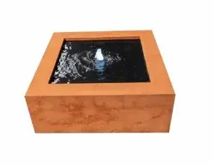 Table d'eau acier corten 220 x 220 x 35